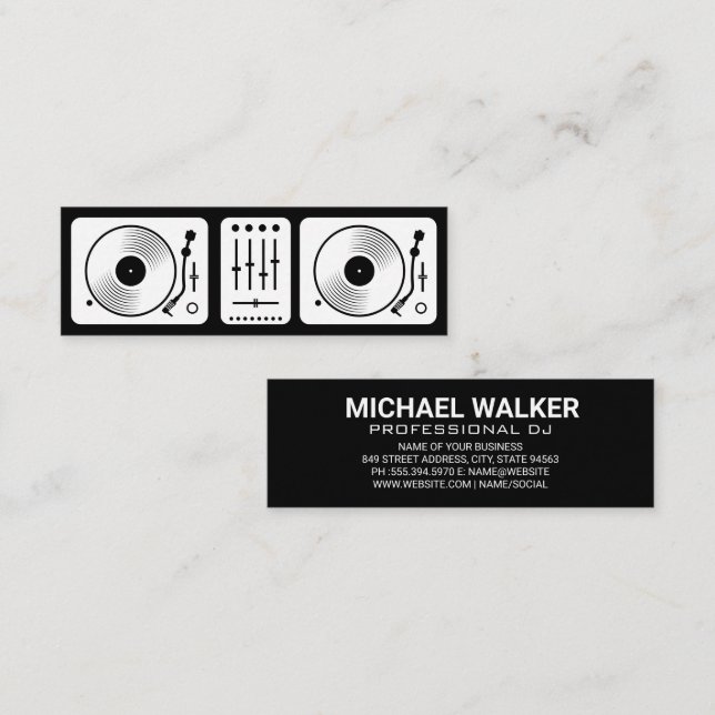 Turntables | Entertainment Performer Mini Business Card (Front/Back)