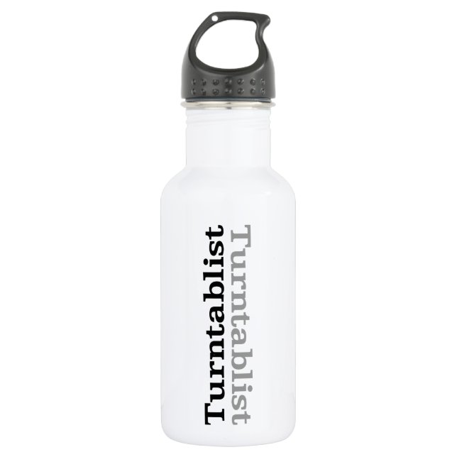 Turntablist ʇsılqɐʇuɹn⊥ 532 ml water bottle (Front)