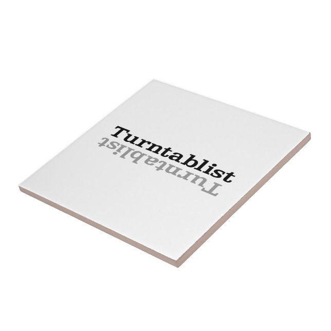 Turntablist ʇsılqɐʇuɹn⊥ ceramic tile (Side)