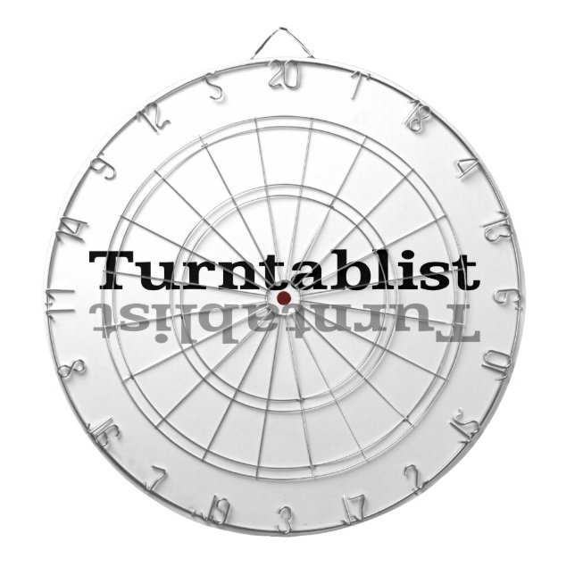 Turntablist ʇsılqɐʇuɹn⊥ dartboard (Front)