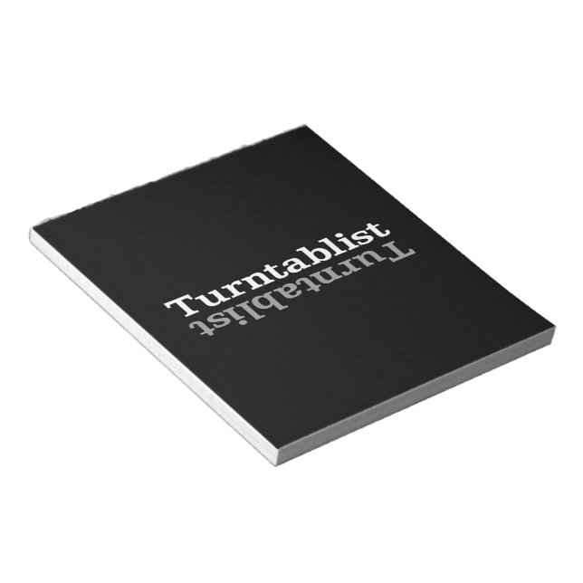 Turntablist ʇsılqɐʇuɹn⊥ notepad (Angled)