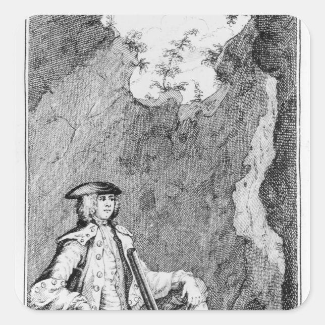 Turpin as he Concealed Himself in a Cave Square Sticker (Front)