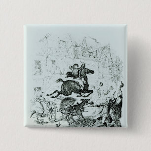 Turpin's Flight Through Edmonton 15 Cm Square Badge