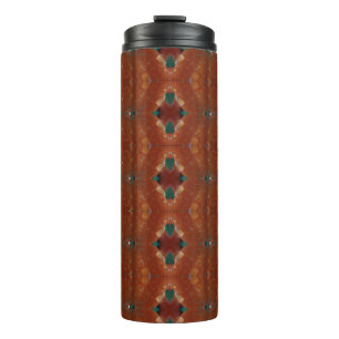Turq & Coral Ikat Thermal Tumbler