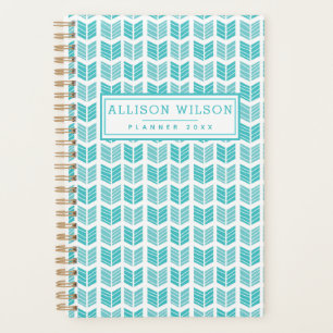 Turqoise Ethnic Aztec Arrows Pattern Planner
