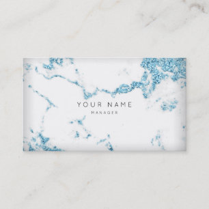 Turqoise White Grey Carrara Marble Appointment Card