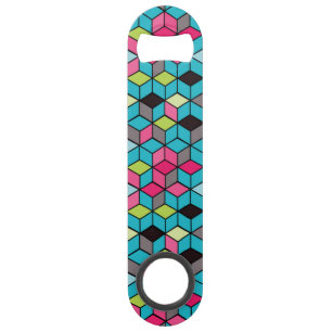 Turqouise and Pink Cube Pattern