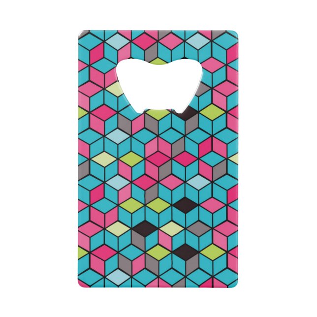 Turqouise and Pink Cube Pattern (Front)