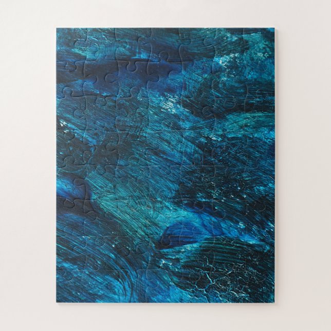 Turqouise Galaxy Paint Sparkles Jigsaw Puzzle (Vertical)
