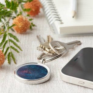 Turqouise Galaxy Paint Sparkles Key Ring