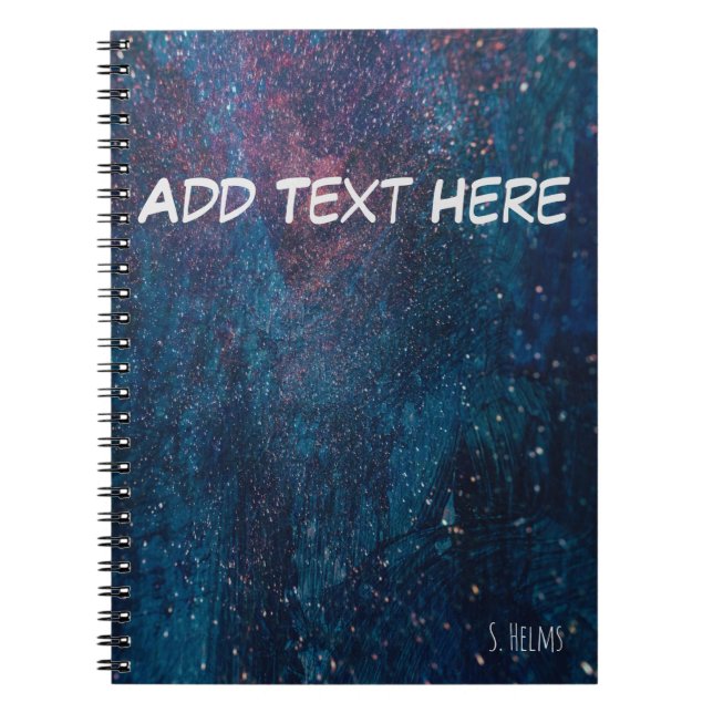 Turqouise Galaxy Paint Sparkles Notebook (Front)
