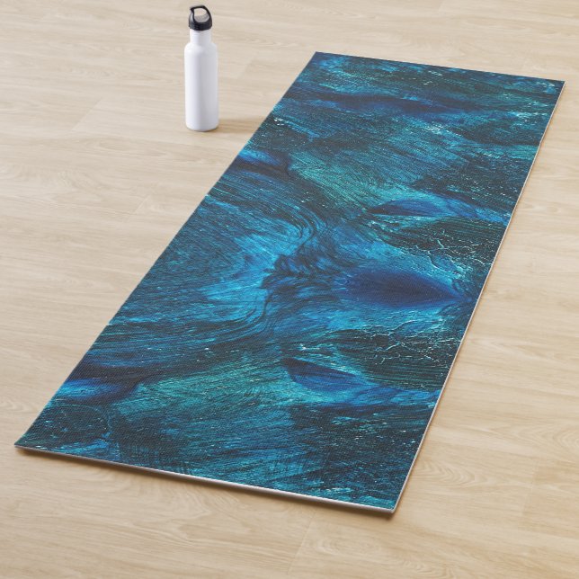 Turqouise Galaxy Paint Sparkles Yoga Mat (In Situ)
