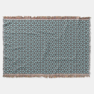 Turqouise Grey Flower Pattern Modern Blanket