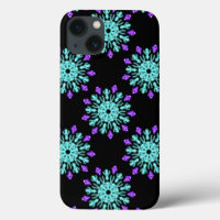 Turquiose and purple neon flower Case-Mate iPhone 