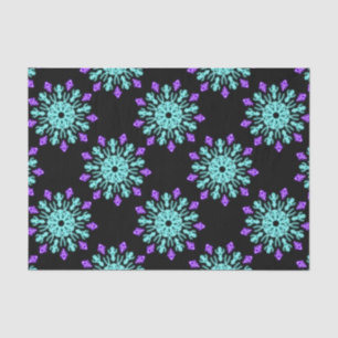 Turquiose and purple neon flower tissue paper