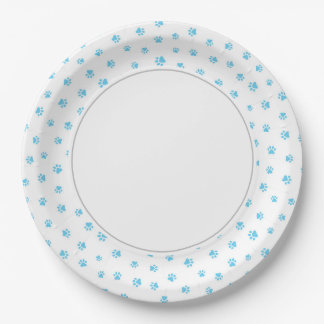 Turquiose Paws Paper Plates