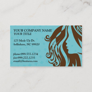 Turquise and Brown Salon Business Card