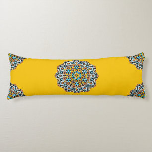 Turquise and Yellow Marble Moroccan Mosaic Body Cushion