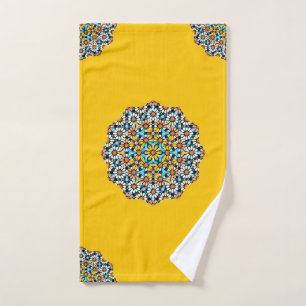 Turquise and Yellow Marble Moroccan Mosaic  Hand Towel