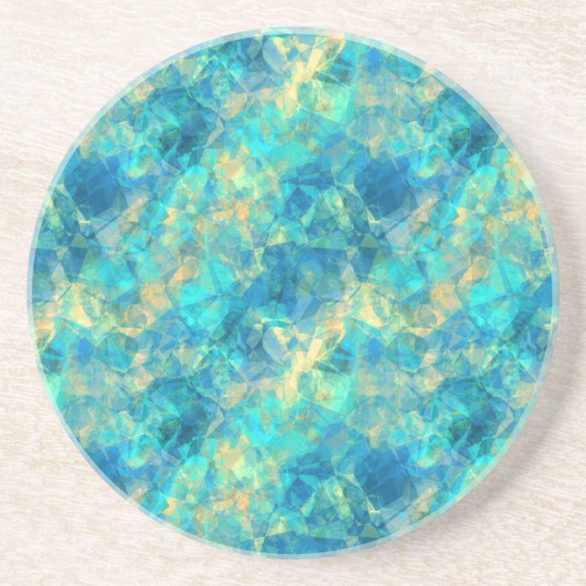 Turquise Crumpled Texture Coaster (Front)