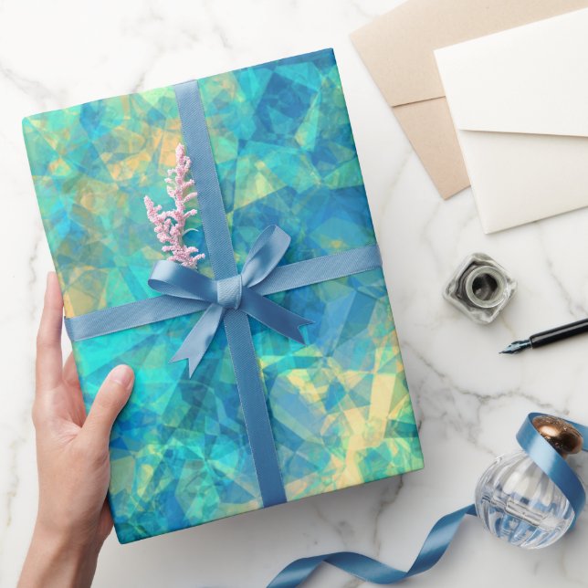 Turquise Crumpled Texture Wrapping Paper (Gifting)