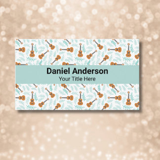 Turquois Ukulele Business Card Guitar and Uke