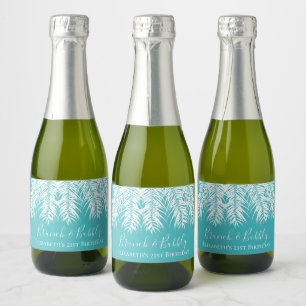 Turquoise 21st Birthday Mini Sparkling Wine Label