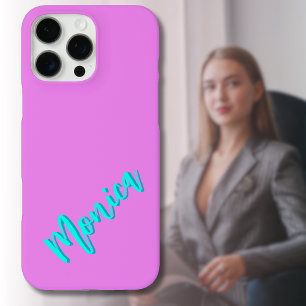 Turquoise 3D Azure Name   Funny Violet iPhone 16 Pro Max Case