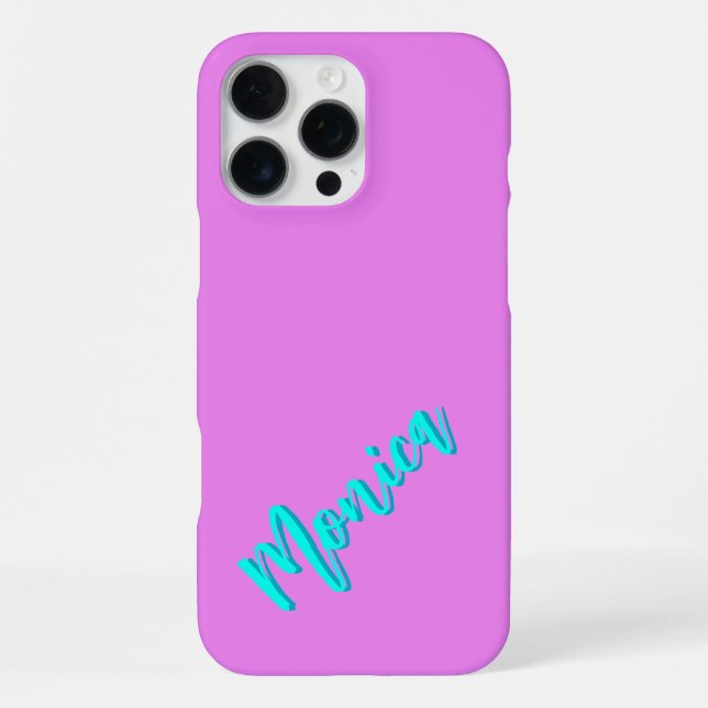 Turquoise 3D Azure Name | Funny Violet iPhone Case (Back)