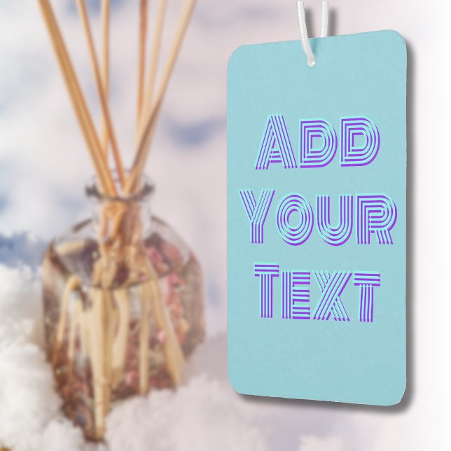 Turquoise 3D Indigo Modern Name Funny Sky Blue Car Air Freshener (Creator Uploaded)