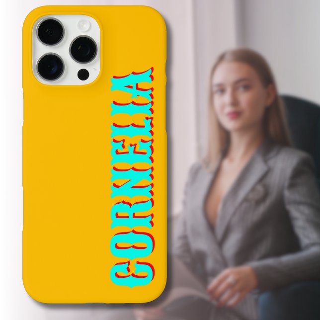 Turquoise 3D Red Modern Name | Funny Amber Case-Mate iPhone Case (Creator Uploaded)