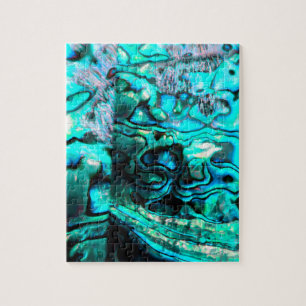 Turquoise abalone paua shell detail jigsaw puzzle