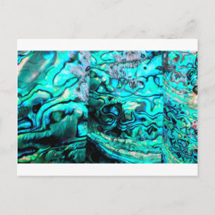 Turquoise abalone paua shell detail postcard