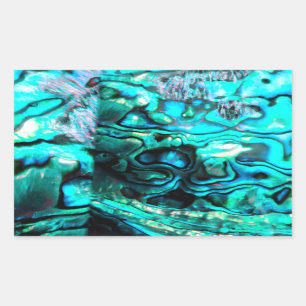 Turquoise abalone paua shell detail rectangular sticker