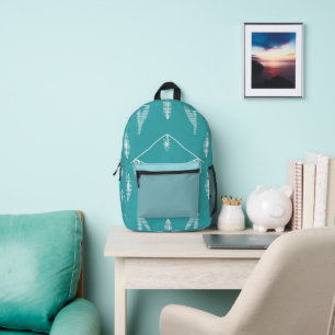 Turquoise Abstract Cut & Sew Bag for School
