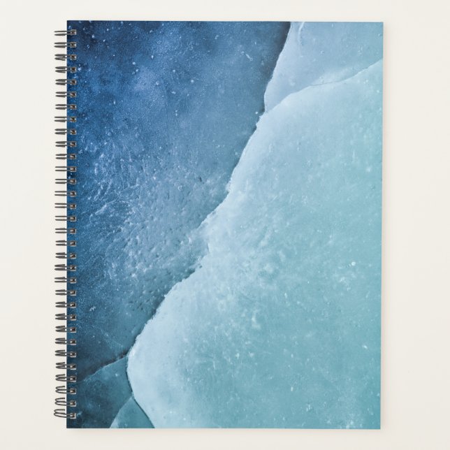Turquoise Abstract Ice Art Photo Planner (Front)