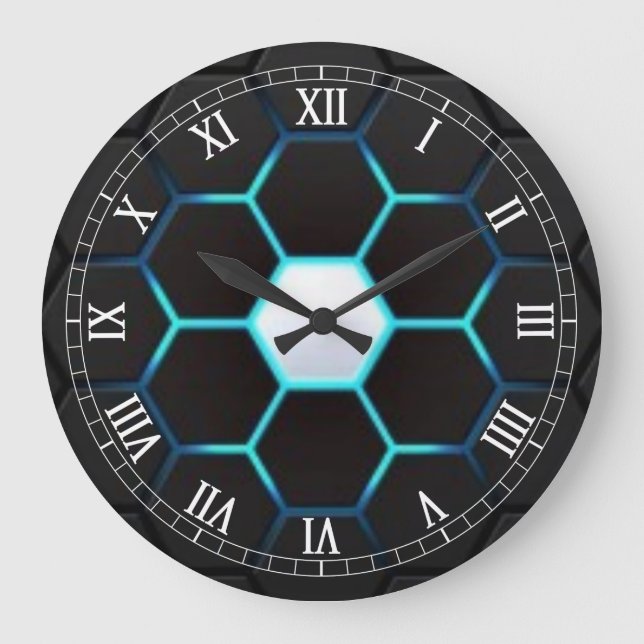 Turquoise Abstract Large Clock (Front)
