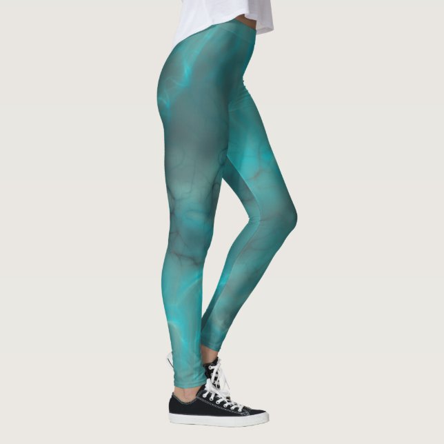 Turquoise Abstract Leggings (Right)