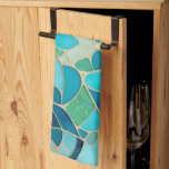 Turquoise Abstract Mosaic Tea Towel<br><div class="desc">"turquoise teal blue green",  "aqua abstract mosaic tiles",  "gaudi inspired tiled seaglass",  "sea glass beach house",  "sea ocean beachhouse vibe",  "modern stylish elegant sophisticated",  "contemporary tile art",  "stain glass inspiration",  "stained glass inspo decor", </div>