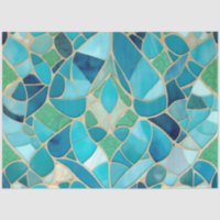 Turquoise Abstract Mosaic with Art Deco style