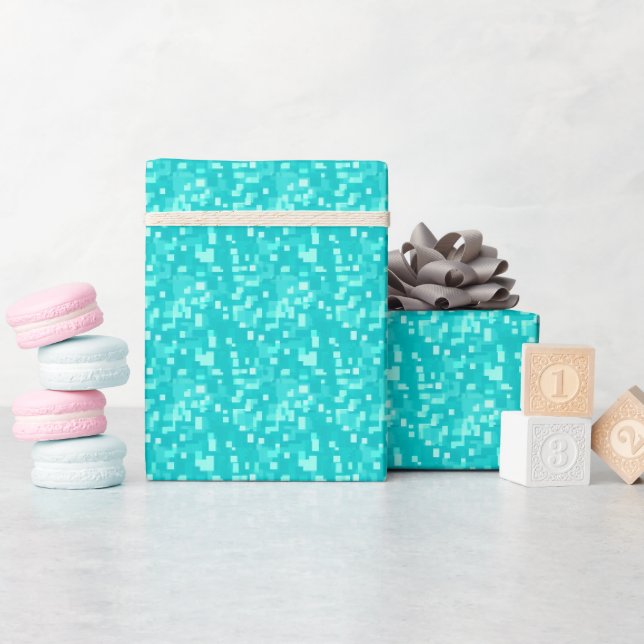 Turquoise Abstract  Wrapping Paper (Baby Shower)