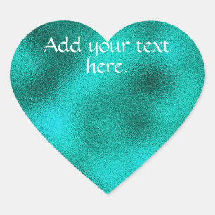 Turquoise Add Your Own Text Heart Sticker