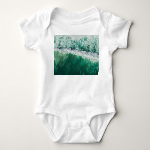Turquoise Aerial Wave: Drone Shot Baby Bodysuit
