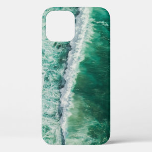 Turquoise Aerial Wave: Drone Shot iPhone 12 Case