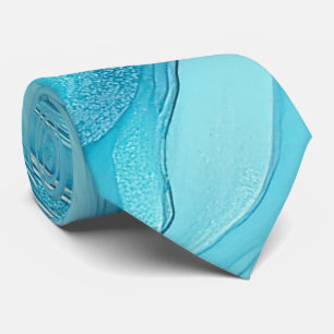 Turquoise Agate Swirls Neck Tie