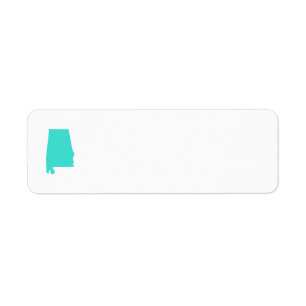 Turquoise Alabama Return Address Label