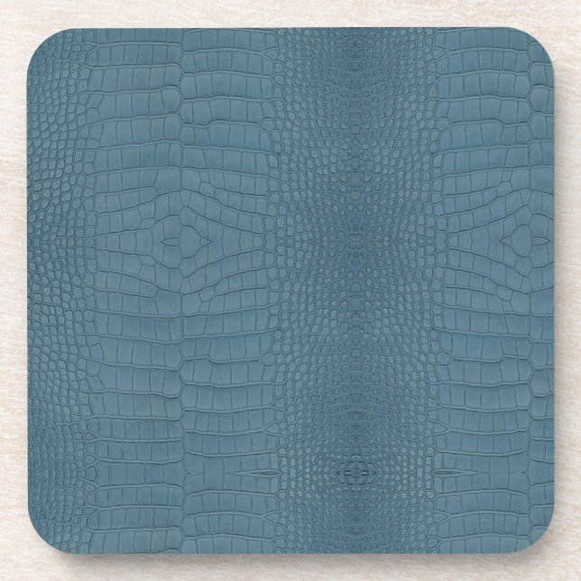 Turquoise Alligator Leather Print Coaster (Front)