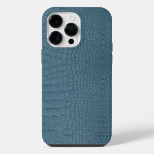Turquoise Alligator Texture Print iPhone 14 Pro Max Case
