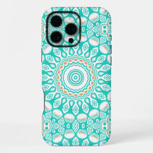 Turquoise and Beige Ocean Mandala Pattern iPhone 16 Pro Max Case