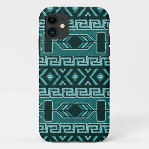 Turquoise And Black Aztec Pattern Phone Case